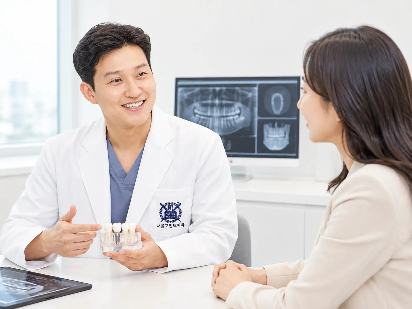 치과 보철물의 CAD/CAM 제작을 보여 주는 설명 이미지