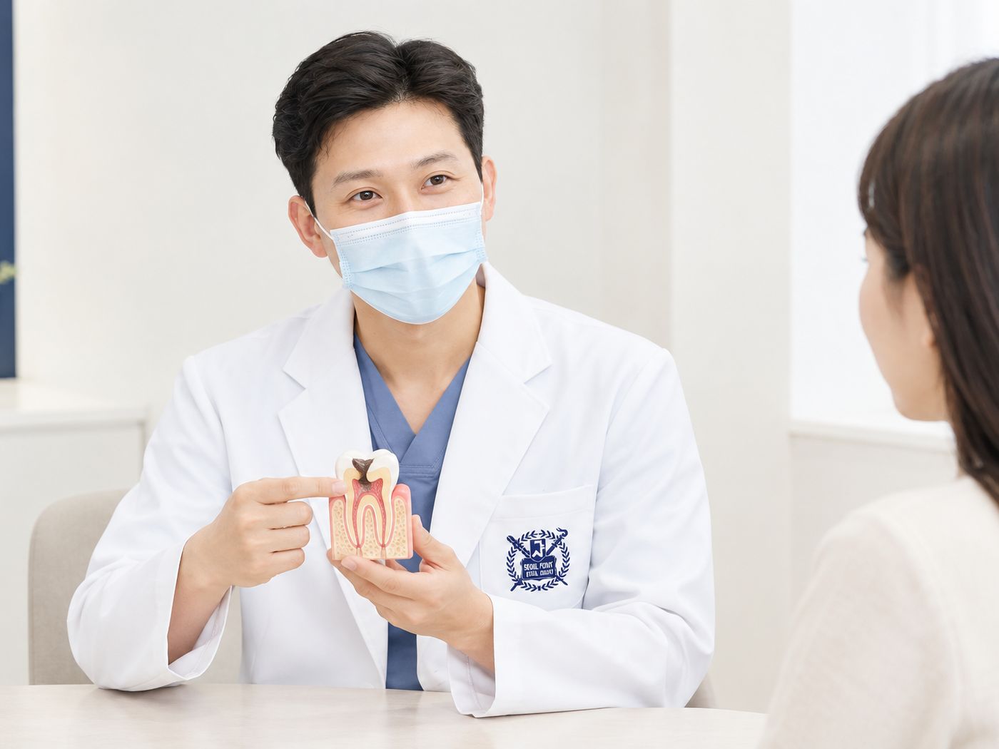 충치 치료 단면 모형